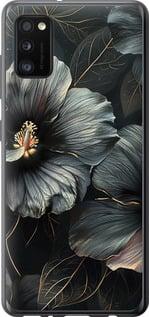Чехол на Samsung Galaxy A41 A415F Черные цветы