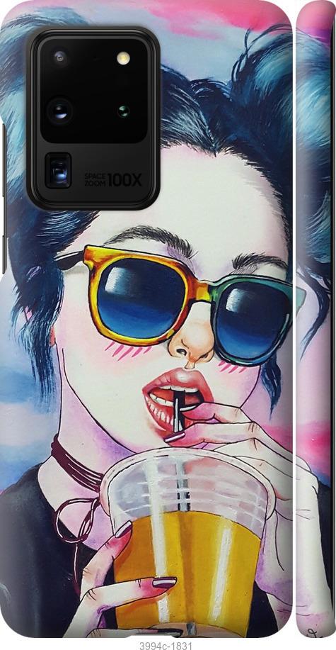 Чехол на Samsung Galaxy S20 Ultra Арт-девушка в очках