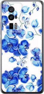Чехол на Xiaomi Poco F5 Pro 5G Голубые орхидеи