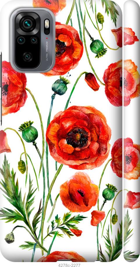 Чехол на Xiaomi Redmi Note 10 Нарисованные маки