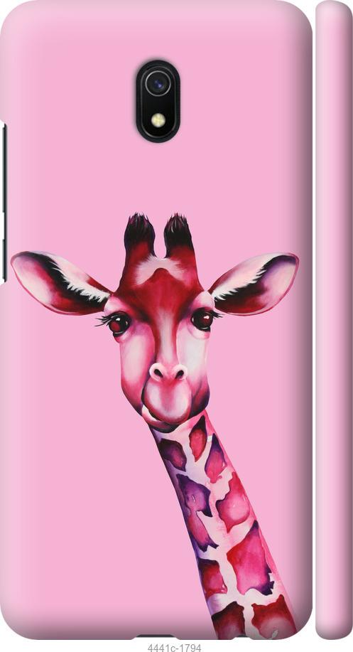 Чехол на Xiaomi Redmi 8A Розовая жирафа