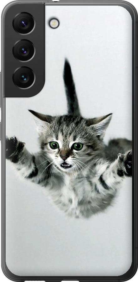 Чехол на Samsung Galaxy S22 Летящий котёнок