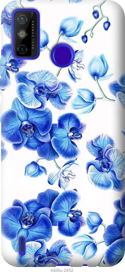 Чехол на Tecno Spark 6 Go KE5 Голубые орхидеи