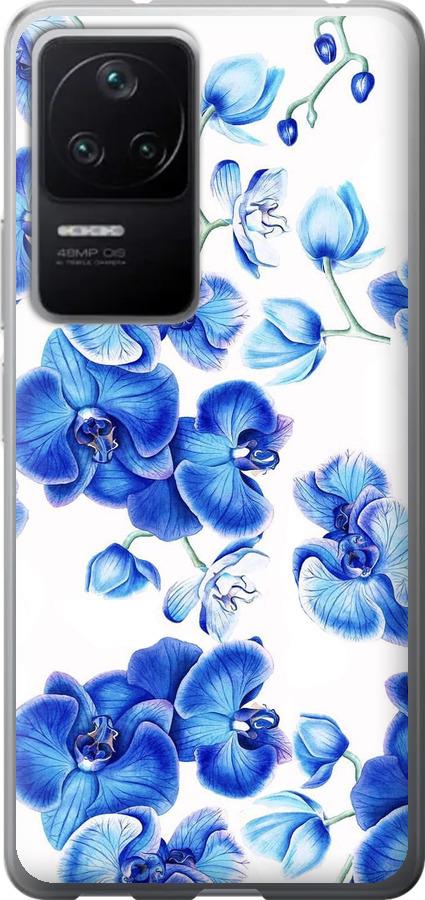 Чехол на Xiaomi Redmi K40S Голубые орхидеи