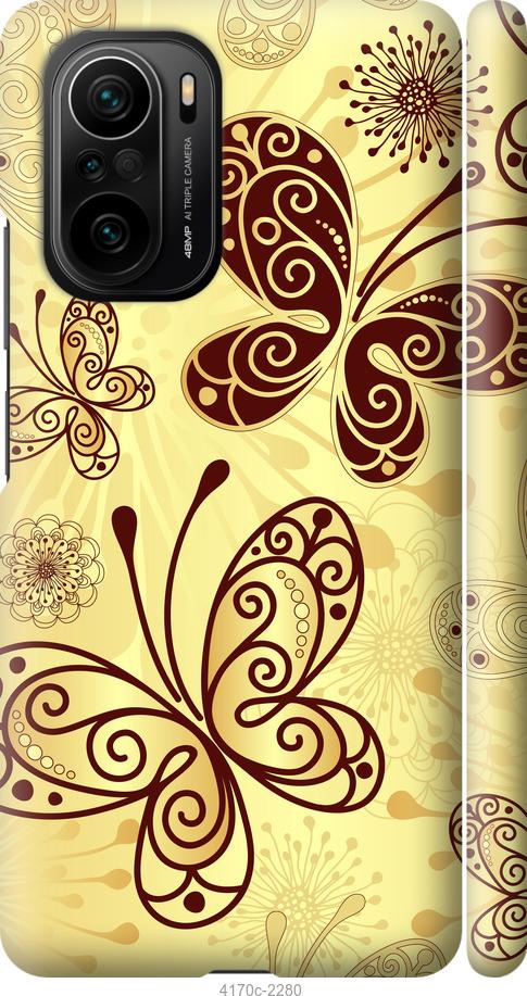 Чехол на Xiaomi Poco F3 Красивые бабочки