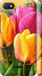 Чехол на Xiaomi Redmi 6A Нарисованные тюльпаны