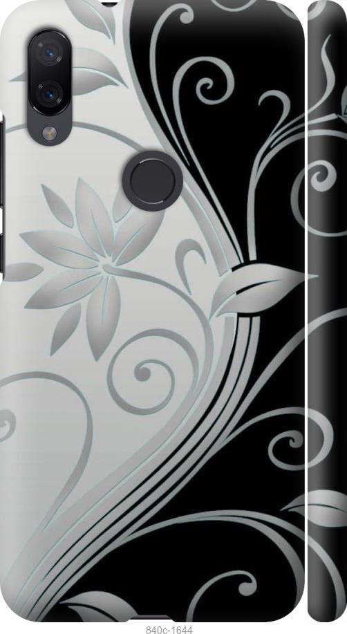 Чехол на Xiaomi Mi Play Цветы на чёрно-белом фоне