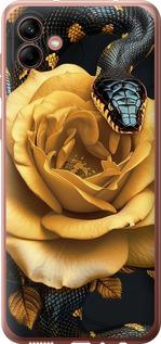 Чехол на Samsung Galaxy A04 A045F Black snake and golden rose