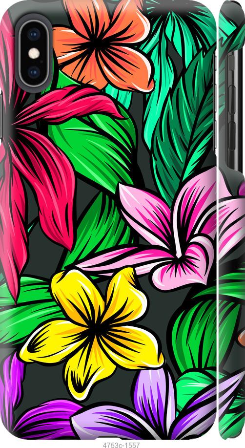 Чехол на iPhone XS Max Тропические цветы 1