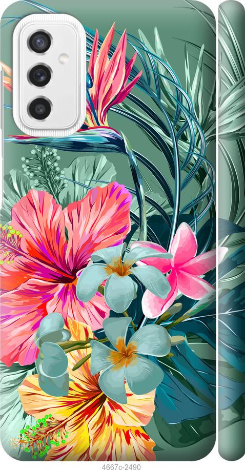 Чехол на Samsung Galaxy M52 M526B Тропические цветы v1