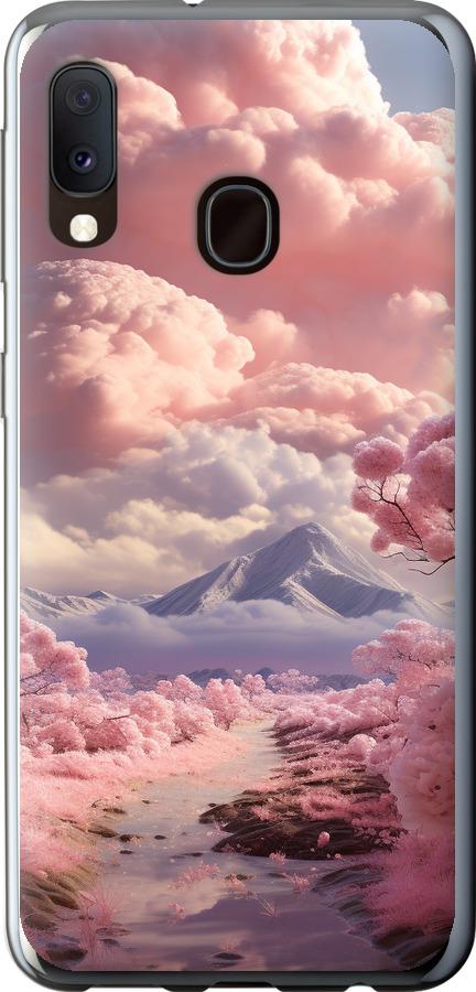 Чехол на Samsung Galaxy A20e A202F Розовые облака