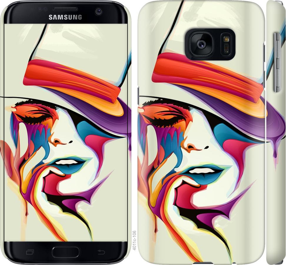 Чехол на Samsung Galaxy S7 G930F Красочная женщина в шляпе