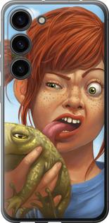 Чехол на Samsung Galaxy S23 Рыжеволосая девочка с лягушкой
