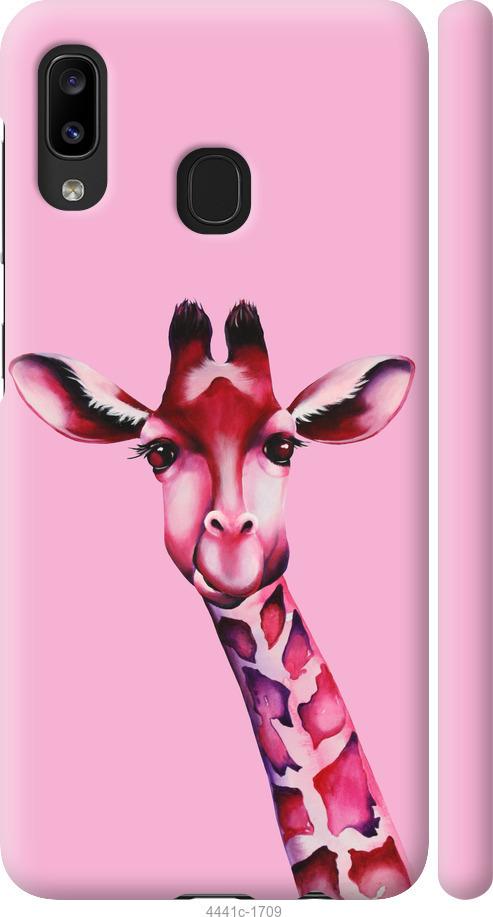 Чехол на Samsung Galaxy A20e A202F Розовая жирафа