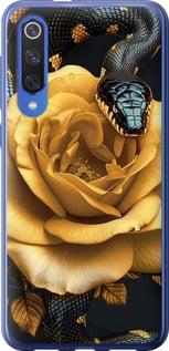 Чехол на Xiaomi Mi 9 SE Black snake and golden rose