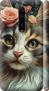 Чехол на Xiaomi Mi 9T Pro Cats and flowers