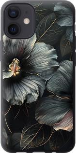 Чехол на iPhone 12 Mini Черные цветы