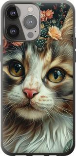 Чехол на iPhone 13 Pro Max Cats and flowers