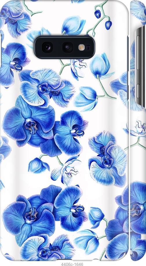Чехол на Samsung Galaxy S10e Голубые орхидеи