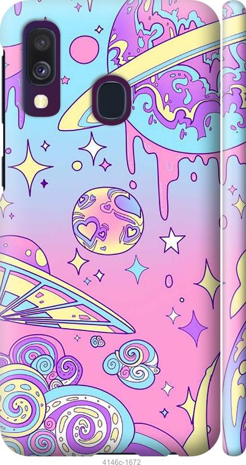 Чехол на Samsung Galaxy A40 2019 A405F Розовая галактика