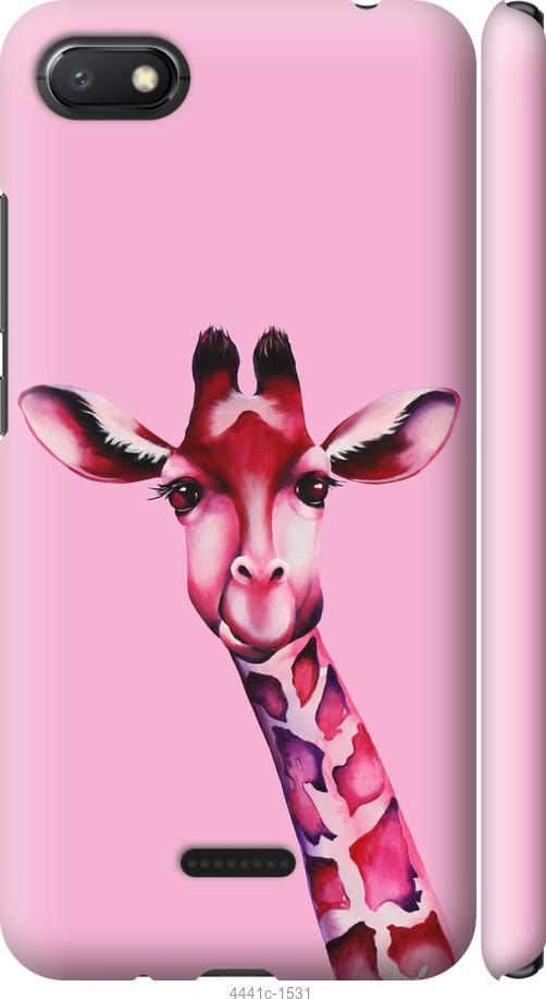 Чехол на Xiaomi Redmi 6A Розовая жирафа