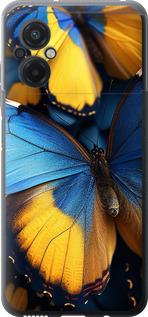 Чехол на Xiaomi Poco M5 Желто-голубые бабочки