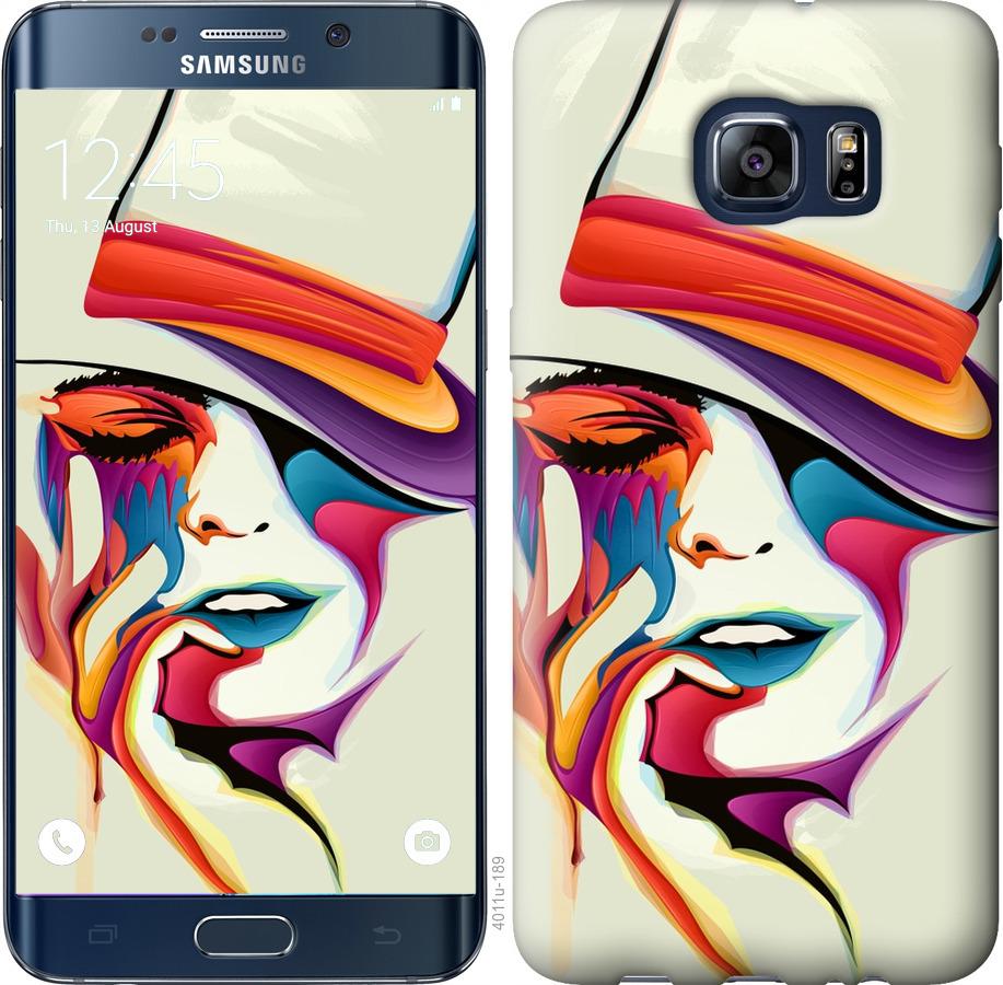 Чехол на Samsung Galaxy S6 Edge Plus G928 Красочная женщина в шляпе