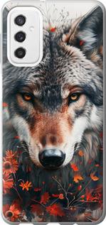 Чехол на Samsung Galaxy M52 M526B Wolf and flowers