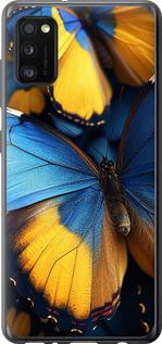 Чехол на Samsung Galaxy A41 A415F Желто-голубые бабочки