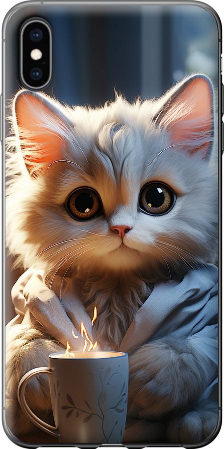 Чехол на iPhone XS Max White cat