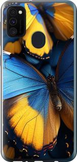 Чехол на Samsung Galaxy M30s 2019 Желто-голубые бабочки