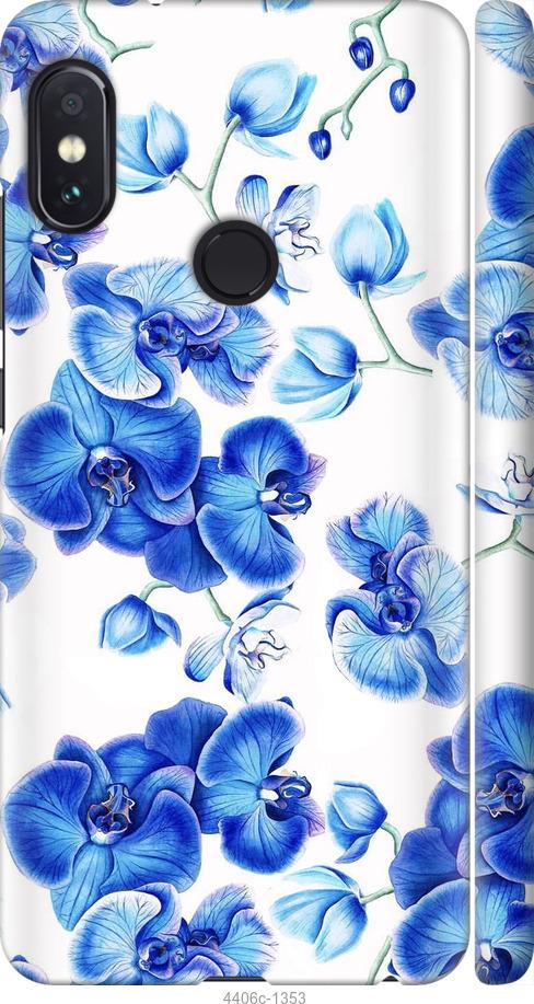 Чехол на Xiaomi Redmi Note 5 Pro Голубые орхидеи