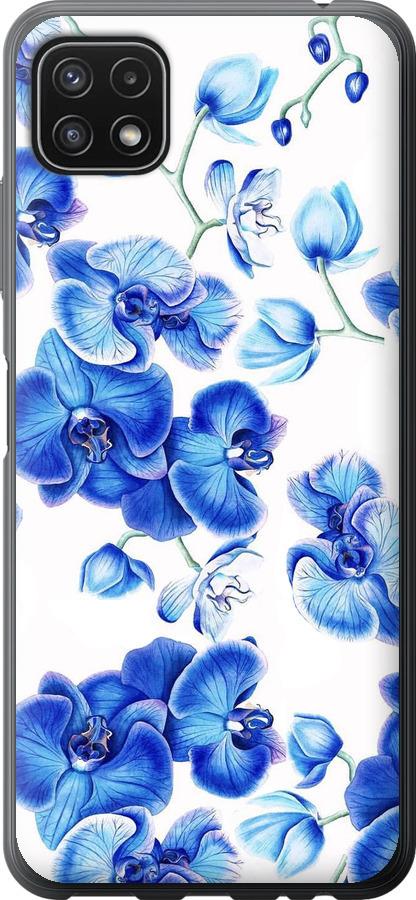Чехол на Samsung Galaxy A22 5G A226B Голубые орхидеи