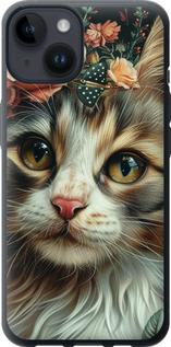 Чехол на iPhone 14 Cats and flowers