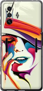 Чехол на Xiaomi Poco F4 GT Красочная женщина в шляпе