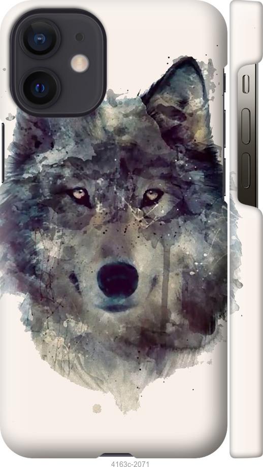 Чехол на iPhone 12 Mini Волк-арт