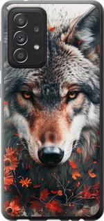 Чехол на Samsung Galaxy A52 Wolf and flowers