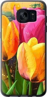Чехол на Samsung Galaxy S7 Edge G935F Нарисованные тюльпаны