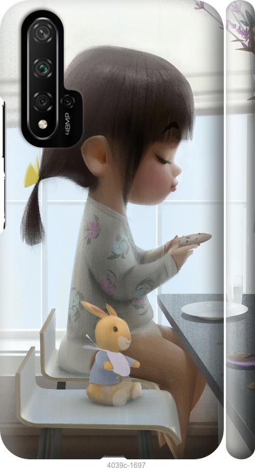 Чехол на Huawei Nova 5T Милая девочка с зайчиком