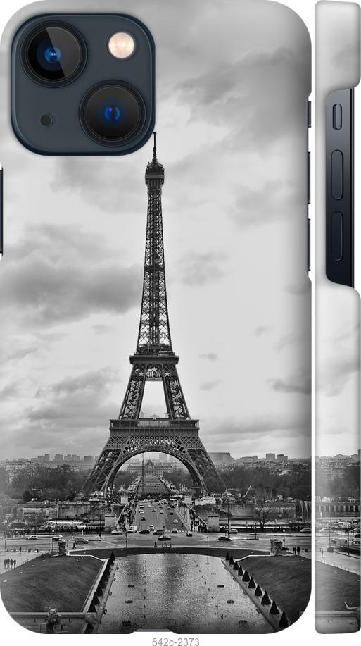Чехол на iPhone 13 Mini Чёрно-белая Эйфелева башня