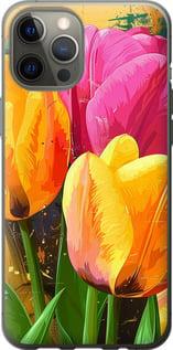 Чехол на iPhone 12 Pro Max Нарисованные тюльпаны