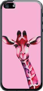 Чехол на iPhone SE Розовая жирафа