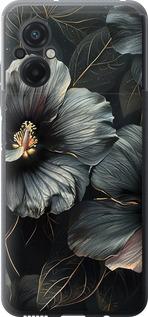 Чехол на Xiaomi Poco M5 Черные цветы