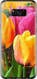 Чехол на Samsung Galaxy S8 Plus Нарисованные тюльпаны
