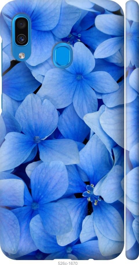 Чехол на Samsung Galaxy A20 2019 A205F Синие цветы