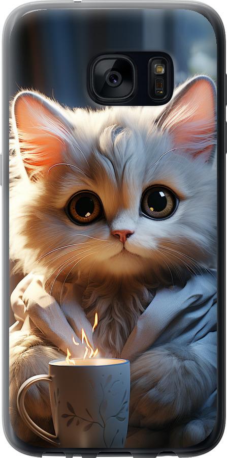 Чехол на Samsung Galaxy S7 G930F White cat