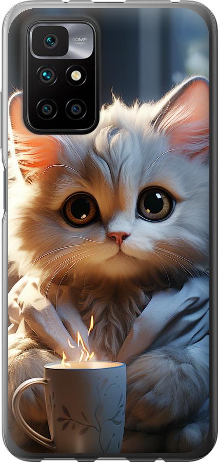 Чехол на Xiaomi Redmi 10 White cat