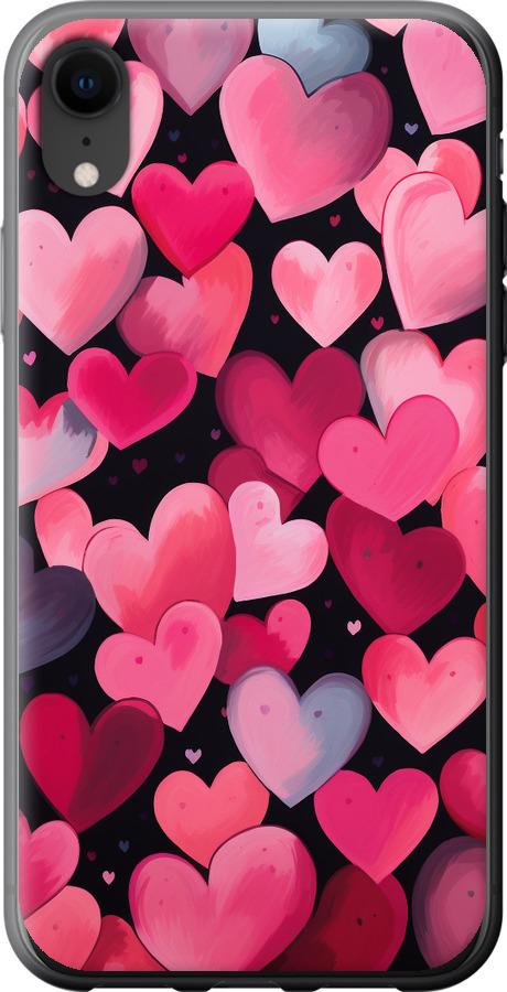 Чехол на iPhone XR Сердечки 4