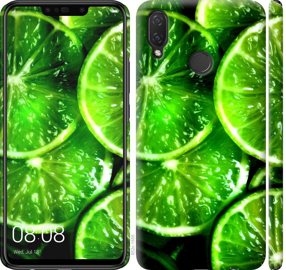 Чехол на Huawei P Smart Plus Зелёные дольки лимона