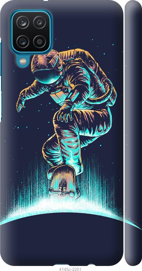 Чехол на Samsung Galaxy A12 A125F Космонавт на скейтборде